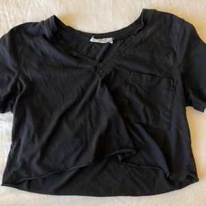 Cropped Black Tee